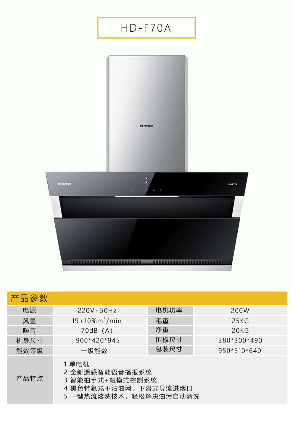 新品季|華動新品HD-F70A雙風(fēng)道吸油煙機震撼上市，傾力打造中國新廚房！